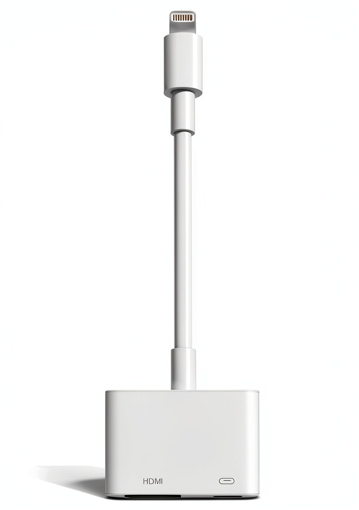 Apple Lightning Digital AV Adapter connected to a TV in a conference room