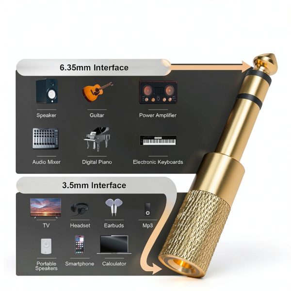 Nicholaus 3-Pack 3.5mm to 6.35mm Gold Adapter-2