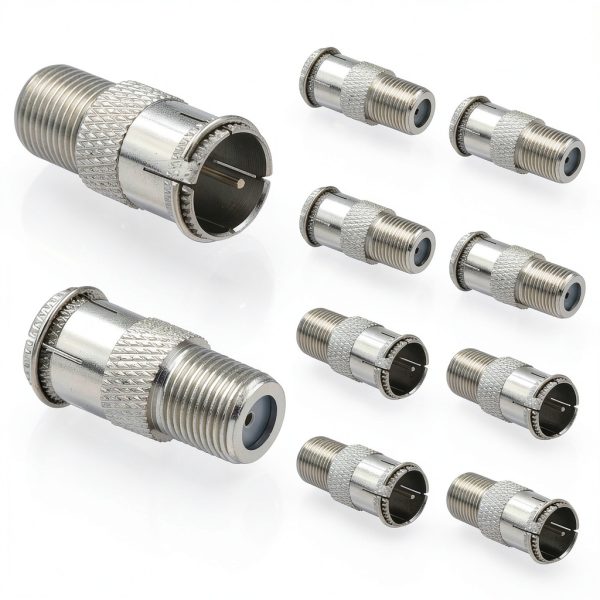 VCE Nickel-Plated Coaxial Connectors 5-Pack-0
