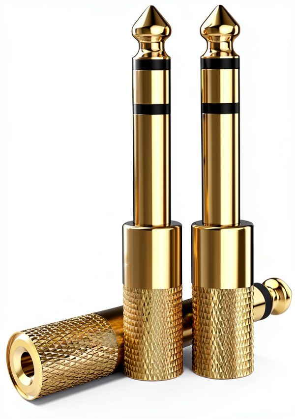 Nicholaus 3-Pack 3.5mm to 6.35mm Gold Adapter-0