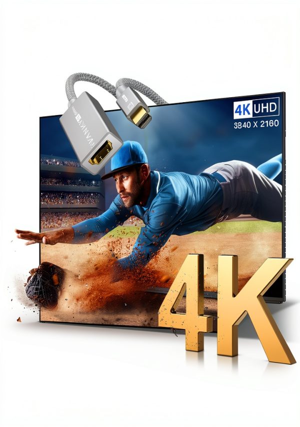 iVANKY 4K Mini DisplayPort to HDMI Adapter 4K@60Hz Silver 1 Pack-1