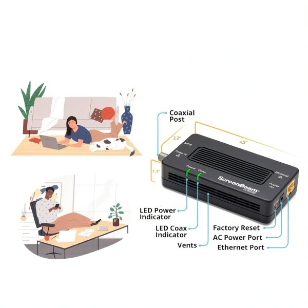 ScreenBeam MoCA 2.5 Network Adapter Starter Kit - High Use Black-7
