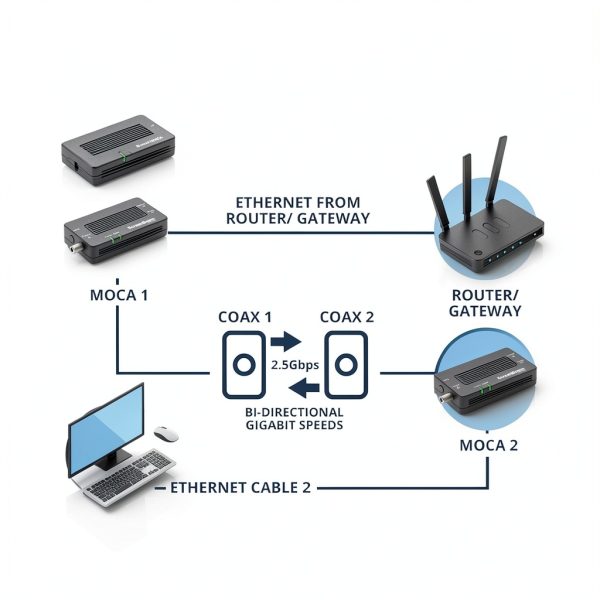 ScreenBeam MoCA Adapter ECB7250S02 2.5 Gbps Ethernet over Coax Black-8