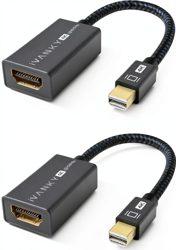 iVANKY 4K Mini DisplayPort to HDMI Adapter 2 Pack Grey 4K@60Hz-0