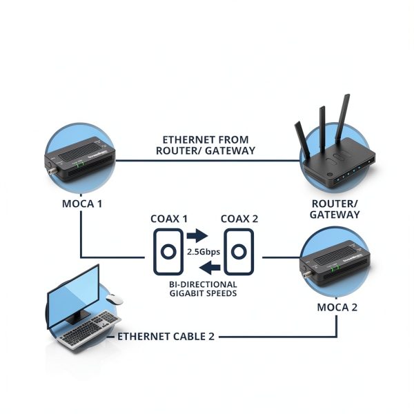 ScreenBeam MoCA Adapter ECB6250S02 Black 2.5Gbps Ethernet over Coax-8