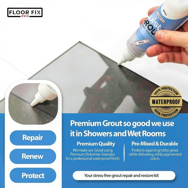 Twist & Grout Reviver Floor-Fix Pro Grout Repair Kit Waterproof Grey-1