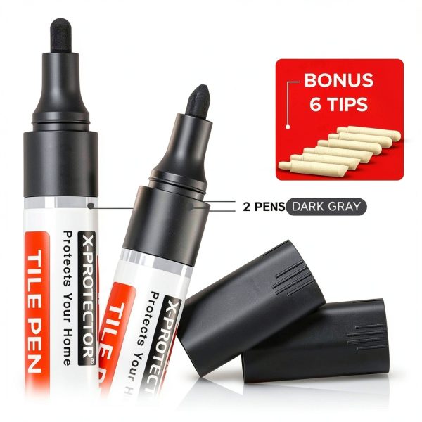 X-Protector Water Based Grout Marker 2 Pack Dark Gray 8 Tips NeoSales-2