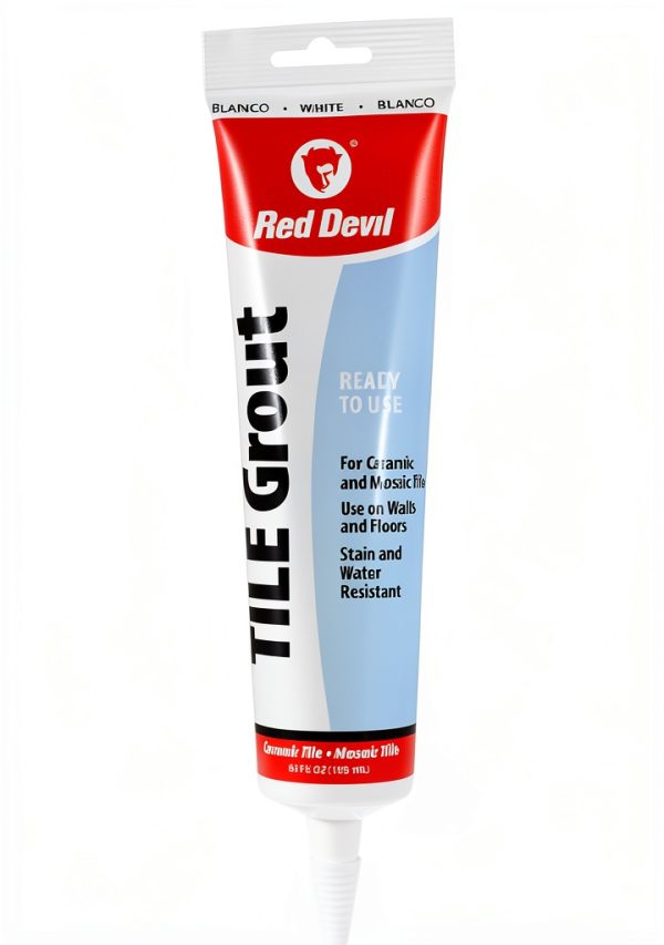 Red Devil 0425 Pre-Mixed Tile Grout Squeeze Tube, 5.5 oz., White-0